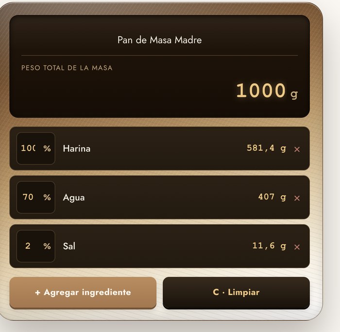 Calculadora Panadera